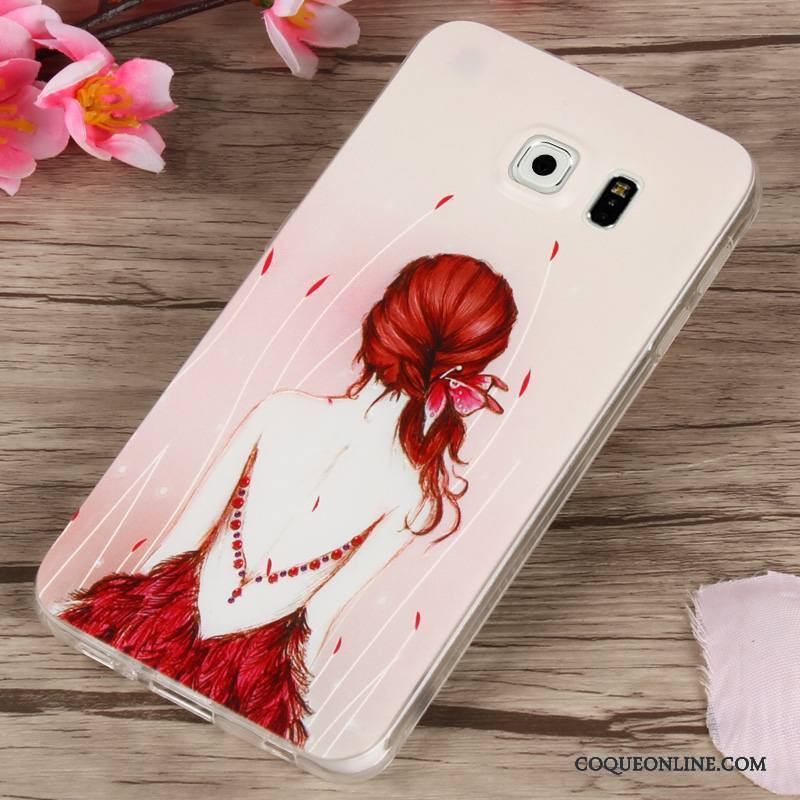 Samsung Galaxy S6 Étui Étoile Gaufrage Fluide Doux Tendance Coque De Téléphone Protection