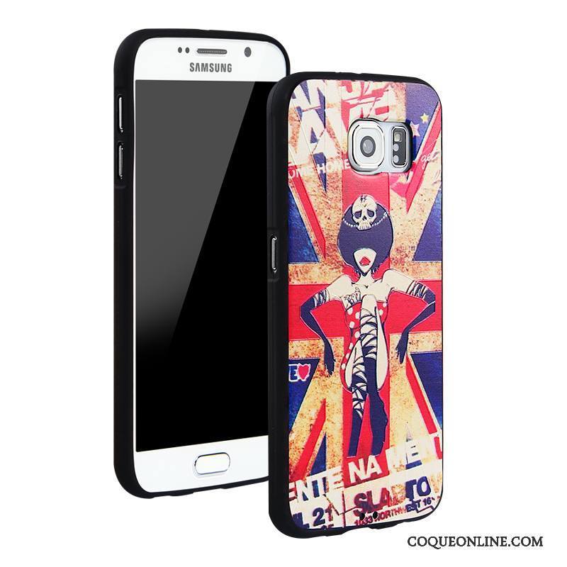 Samsung Galaxy S6 Étui Étoile Multicolore Dessin Animé Blanc Incassable Coque De Téléphone