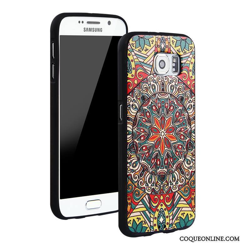 Samsung Galaxy S6 Étui Étoile Multicolore Dessin Animé Blanc Incassable Coque De Téléphone