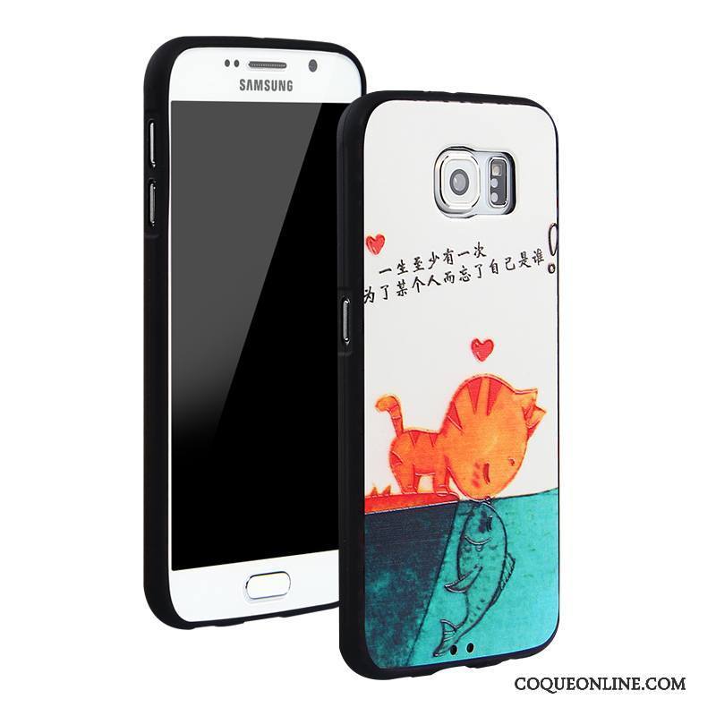 Samsung Galaxy S6 Étui Étoile Multicolore Dessin Animé Blanc Incassable Coque De Téléphone