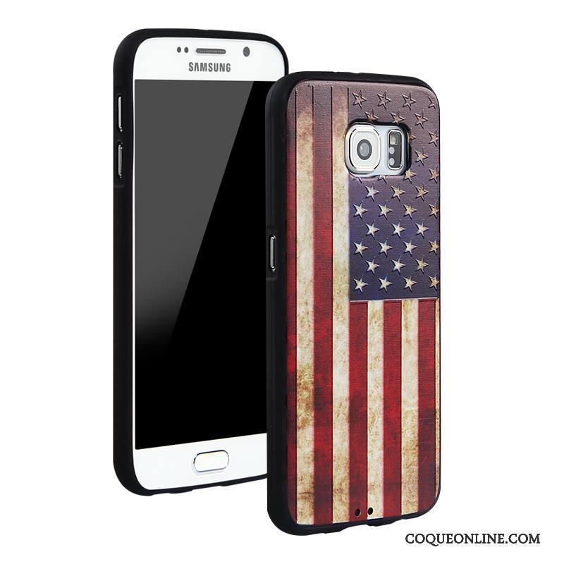 Samsung Galaxy S6 Étui Étoile Multicolore Dessin Animé Blanc Incassable Coque De Téléphone