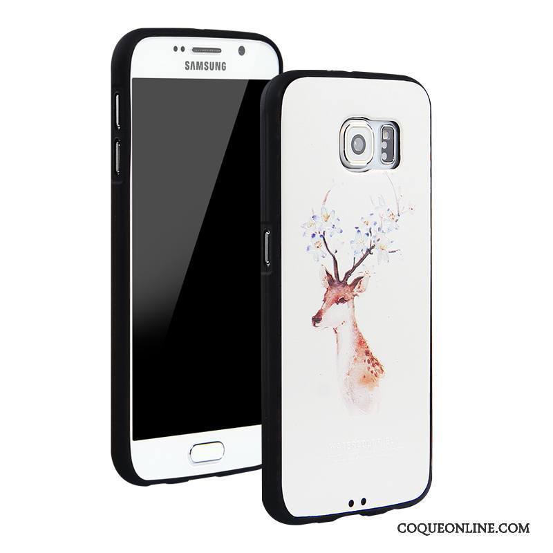 Samsung Galaxy S6 Étui Étoile Multicolore Dessin Animé Blanc Incassable Coque De Téléphone