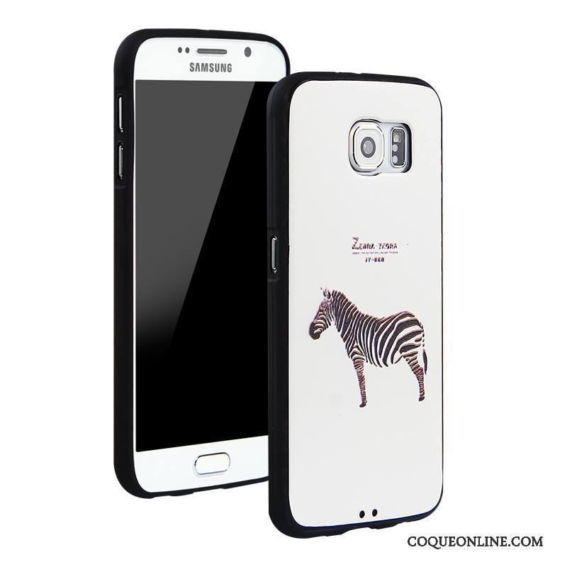 Samsung Galaxy S6 Étui Étoile Multicolore Dessin Animé Blanc Incassable Coque De Téléphone