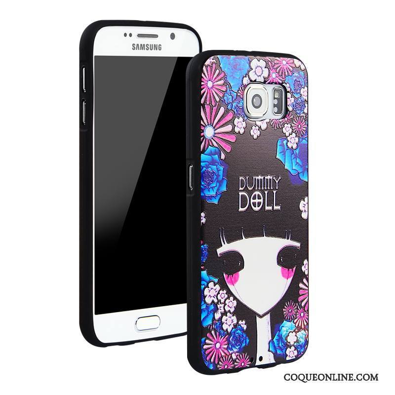 Samsung Galaxy S6 Étui Étoile Multicolore Dessin Animé Blanc Incassable Coque De Téléphone