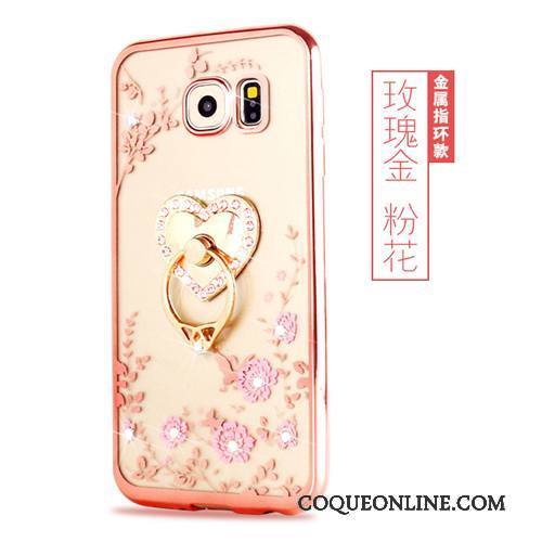 Samsung Galaxy S7 Anneau Fluide Doux Or Protection Étui Coque Étoile