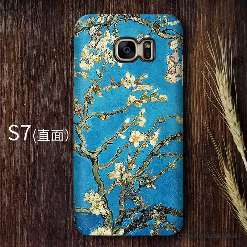 Samsung Galaxy S7 Art Ciel Étoilé Vintage Étui Haute Jaune Coque De Téléphone