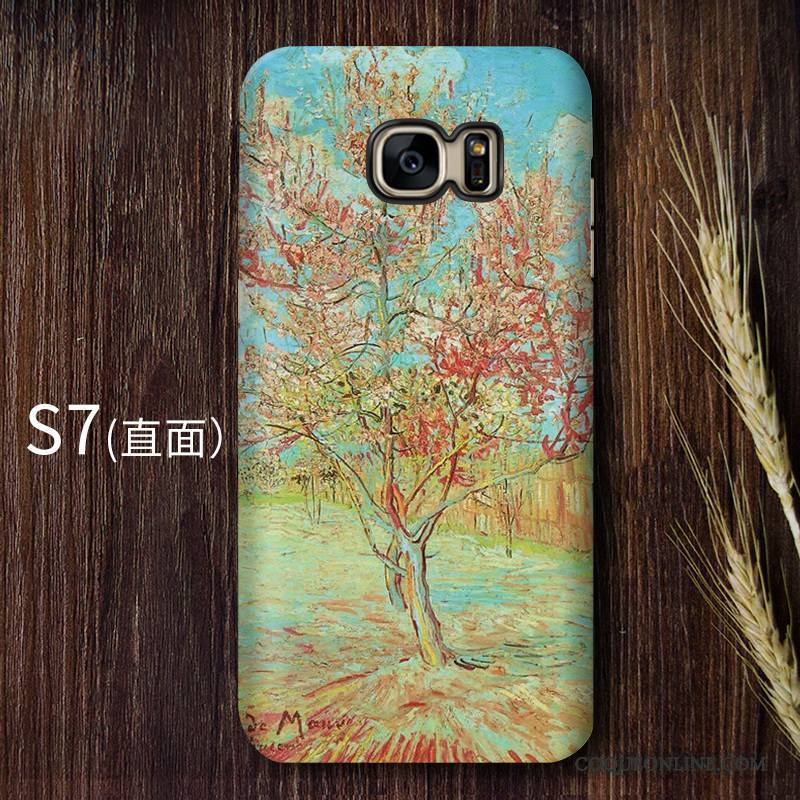 Samsung Galaxy S7 Art Ciel Étoilé Vintage Étui Haute Jaune Coque De Téléphone