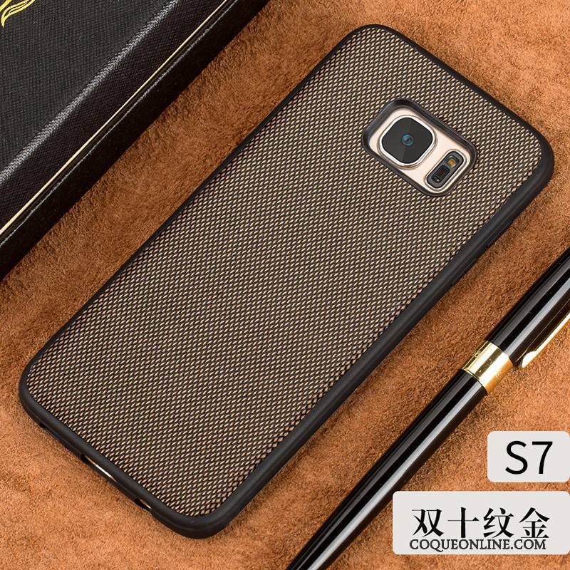 Samsung Galaxy S7 Border Difficile Cuir Véritable Refroidissement Coque De Téléphone Étoile Très Mince