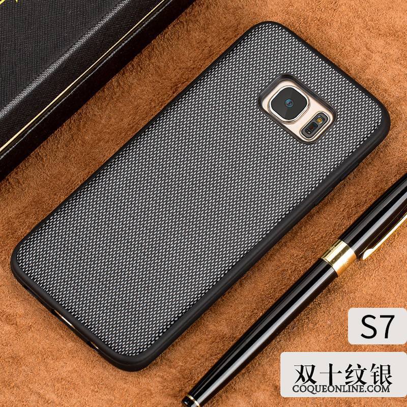 Samsung Galaxy S7 Border Difficile Cuir Véritable Refroidissement Coque De Téléphone Étoile Très Mince