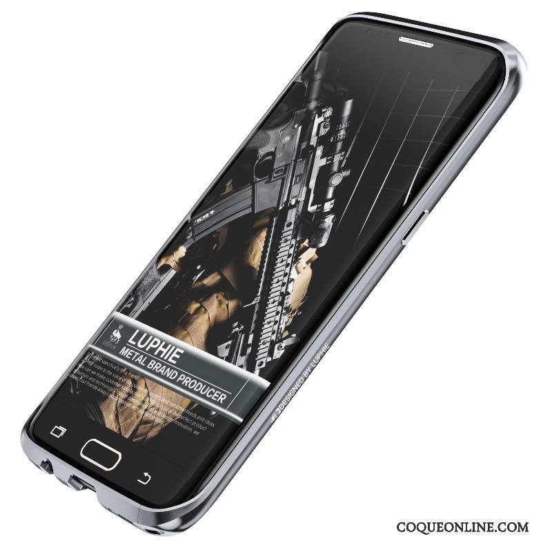 Samsung Galaxy S7 Coque Argent Étoile Étui Tendance Border Protection Métal