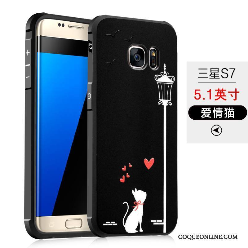 Samsung Galaxy S7 Coque De Téléphone Incassable Étoile Silicone Protection Étui Noir