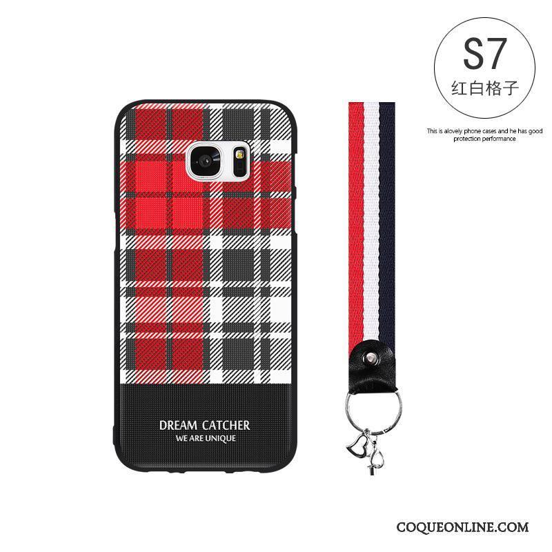 Samsung Galaxy S7 Coque De Téléphone Protection Étoile Plaid Fluide Doux Tout Compris Simple