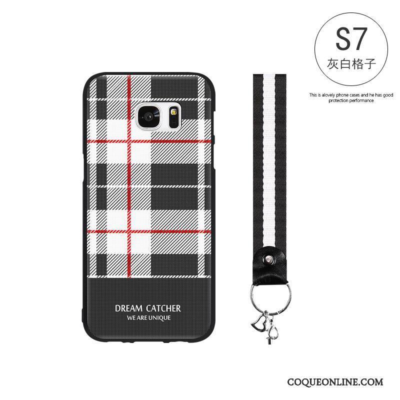 Samsung Galaxy S7 Coque De Téléphone Protection Étoile Plaid Fluide Doux Tout Compris Simple