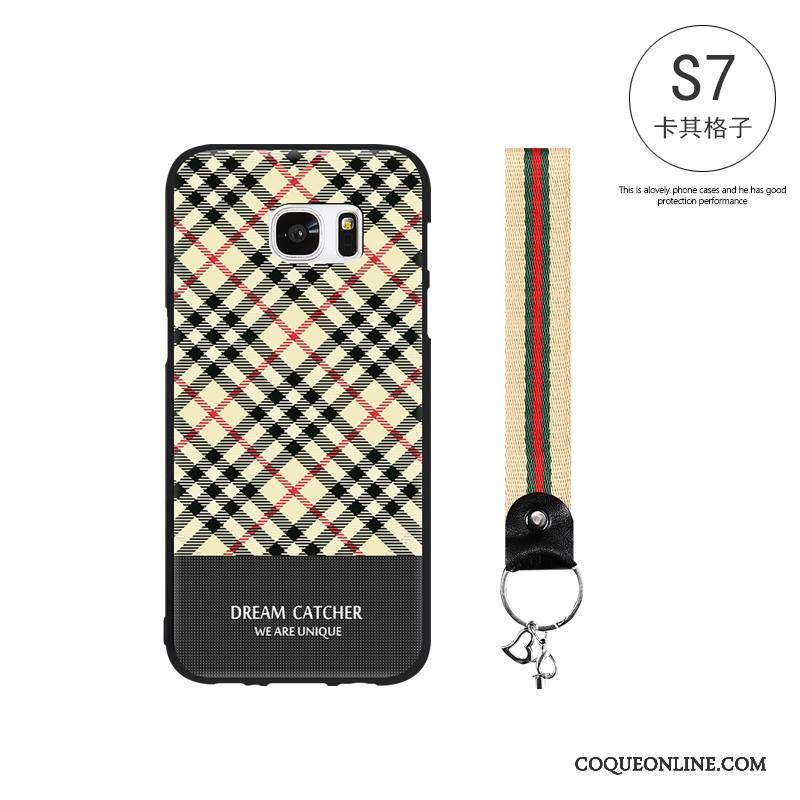 Samsung Galaxy S7 Coque De Téléphone Protection Étoile Plaid Fluide Doux Tout Compris Simple