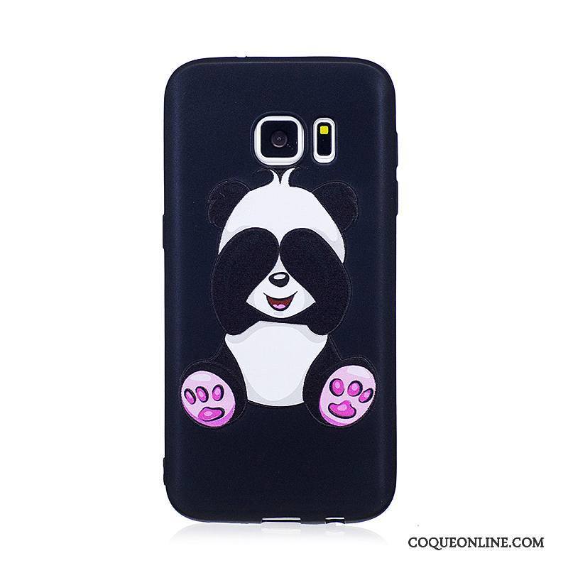 Samsung Galaxy S7 Coque De Téléphone Étoile Gaufrage Peinture Dessin Animé Noir Fluide Doux