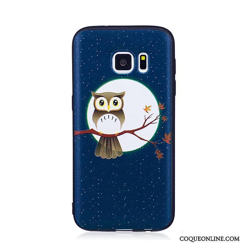 Samsung Galaxy S7 Coque De Téléphone Étoile Gaufrage Peinture Dessin Animé Noir Fluide Doux