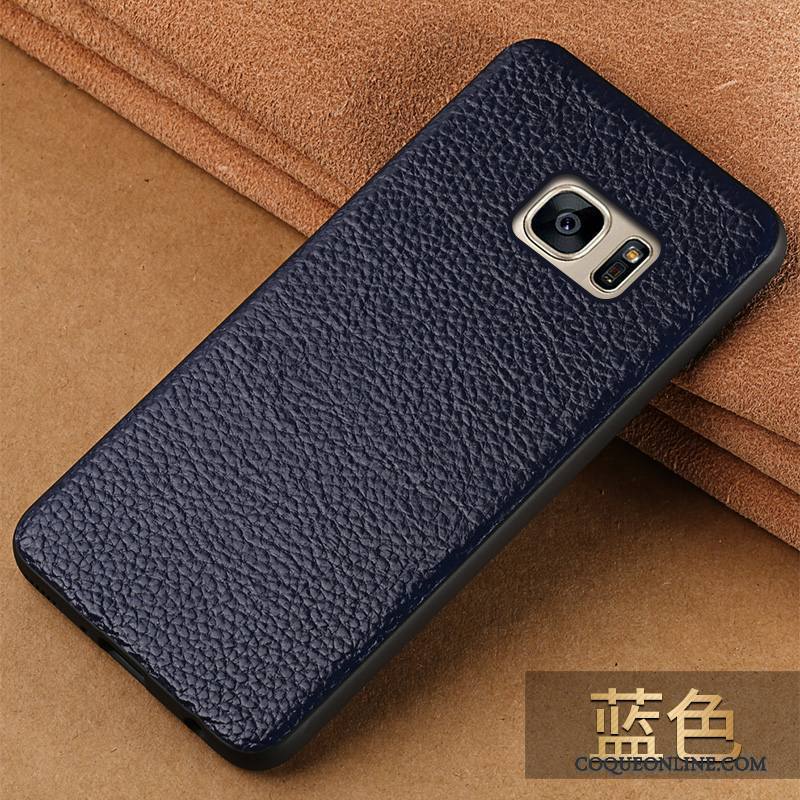 Samsung Galaxy S7 Coque De Téléphone Étui En Cuir Étoile Tout Compris Bleu Incassable Personnalité