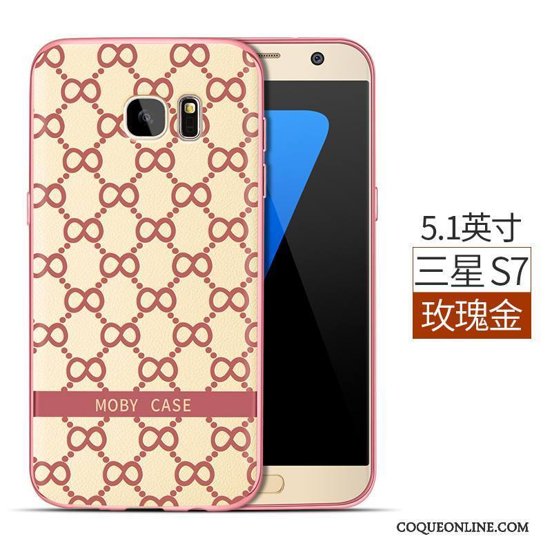 Samsung Galaxy S7 Coque Fluide Doux Incassable Silicone Téléphone Portable Rouge Business Légères