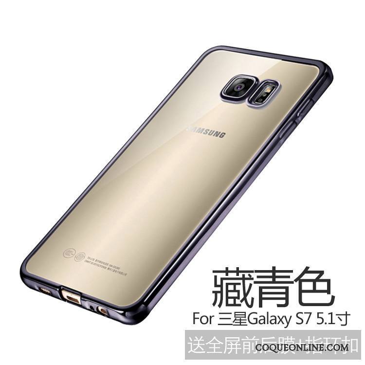 Samsung Galaxy S7 Coque Silicone Or Étui Protection Très Mince Incassable Étoile