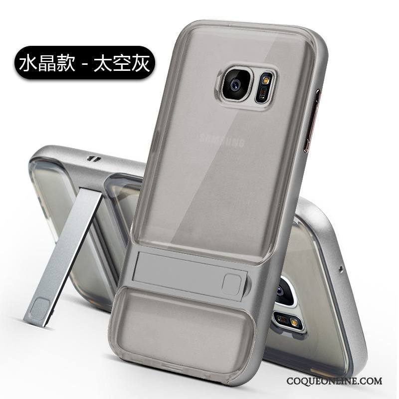 Samsung Galaxy S7 Coque Support Étui Protection Bleu Fluide Doux Étoile Incassable