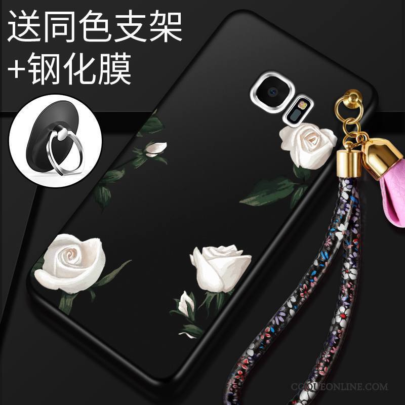 Samsung Galaxy S7 Coque Tendance Étoile Noir Silicone Fluide Doux Incassable Délavé En Daim