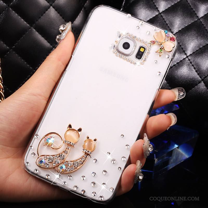 Samsung Galaxy S7 Coque Transparent Étoile Rose Téléphone Portable Strass Étui