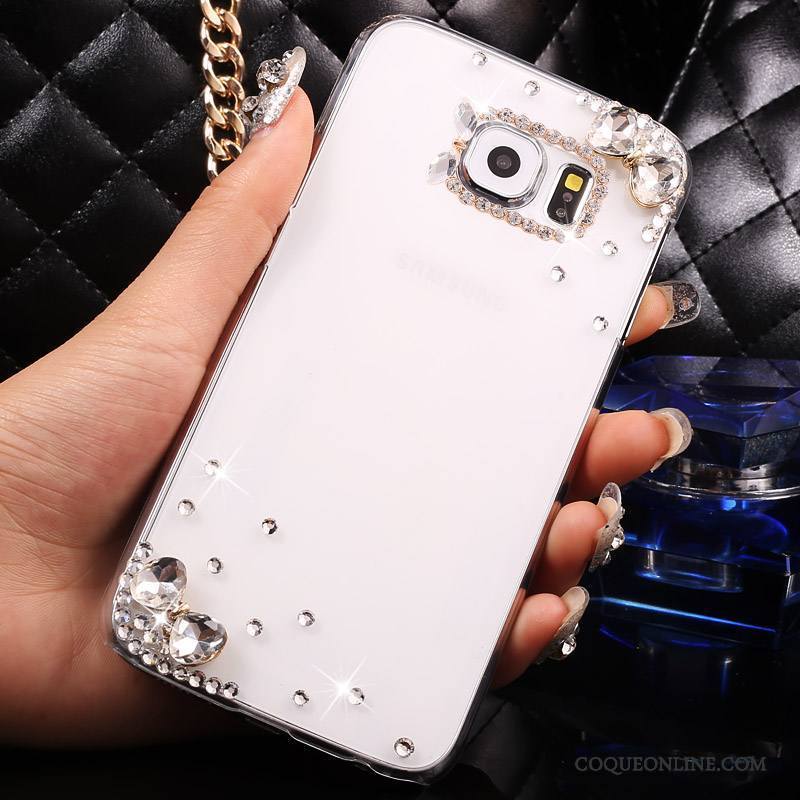 Samsung Galaxy S7 Coque Transparent Étoile Rose Téléphone Portable Strass Étui