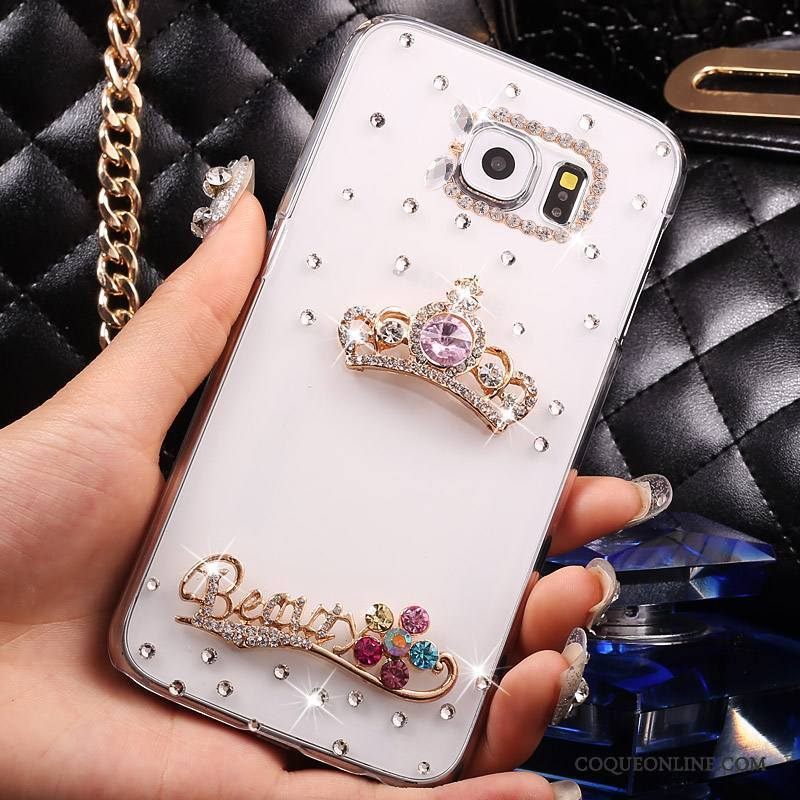 Samsung Galaxy S7 Coque Transparent Étoile Rose Téléphone Portable Strass Étui