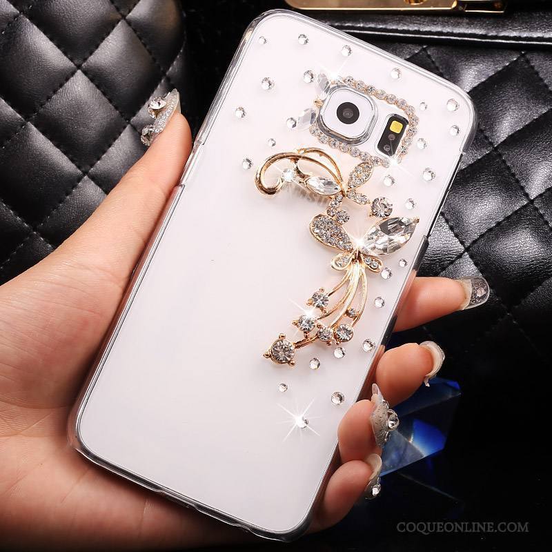 Samsung Galaxy S7 Coque Transparent Étoile Rose Téléphone Portable Strass Étui