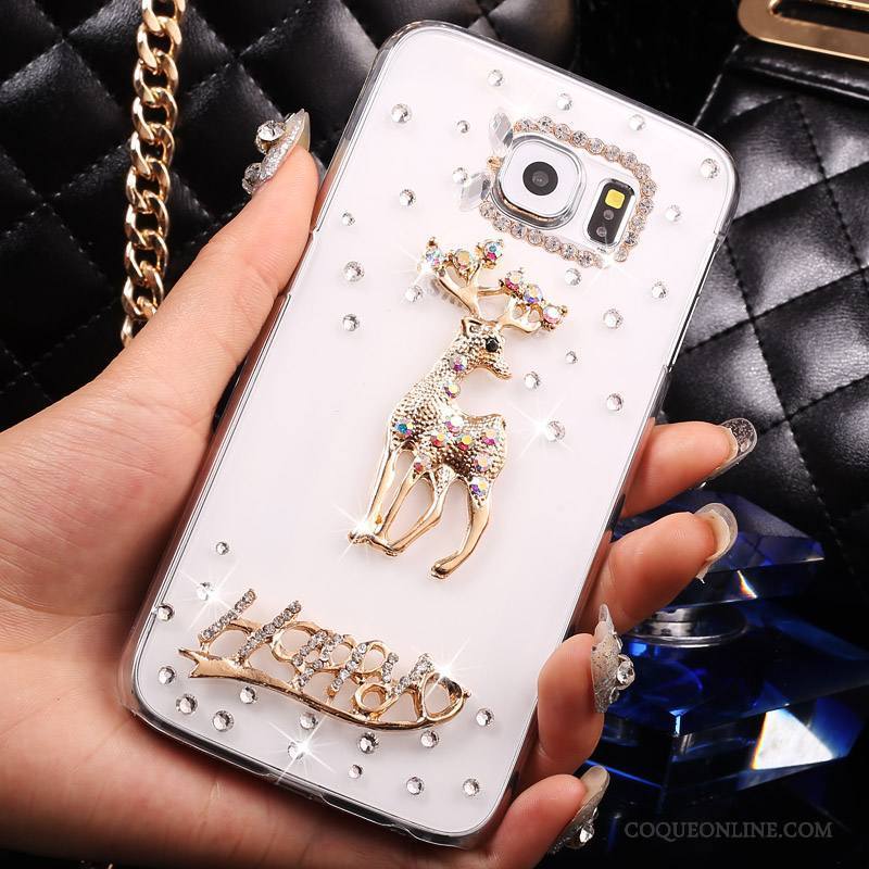 Samsung Galaxy S7 Coque Transparent Étoile Rose Téléphone Portable Strass Étui