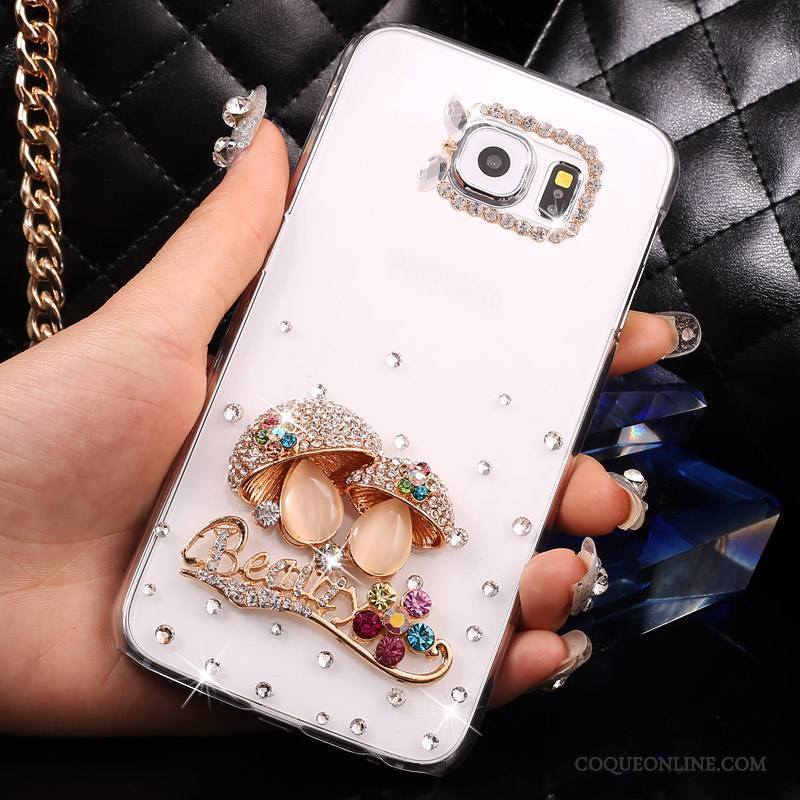 Samsung Galaxy S7 Coque Transparent Étoile Rose Téléphone Portable Strass Étui