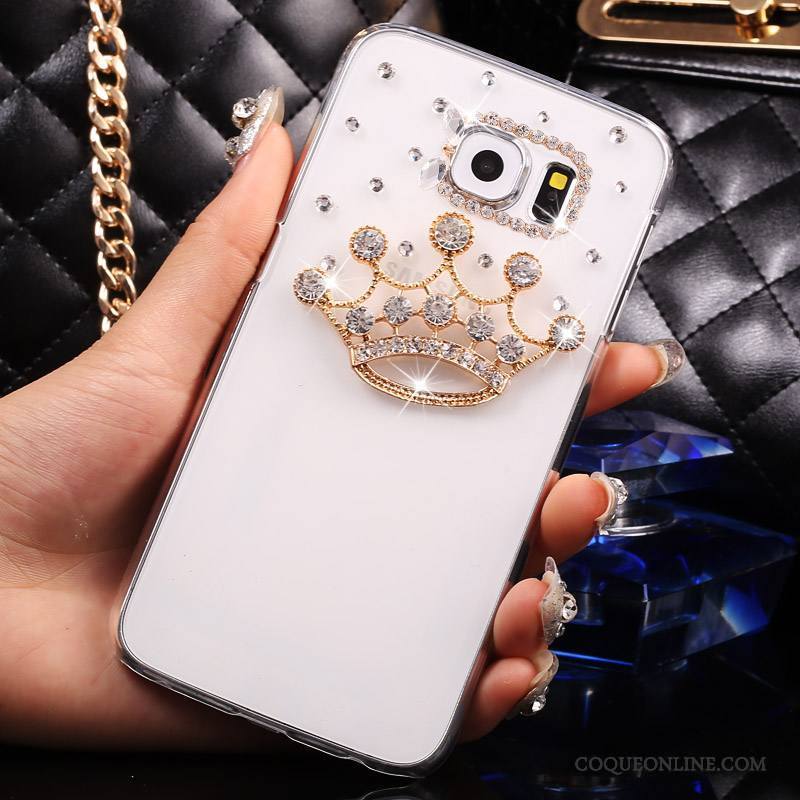 Samsung Galaxy S7 Coque Transparent Étoile Rose Téléphone Portable Strass Étui