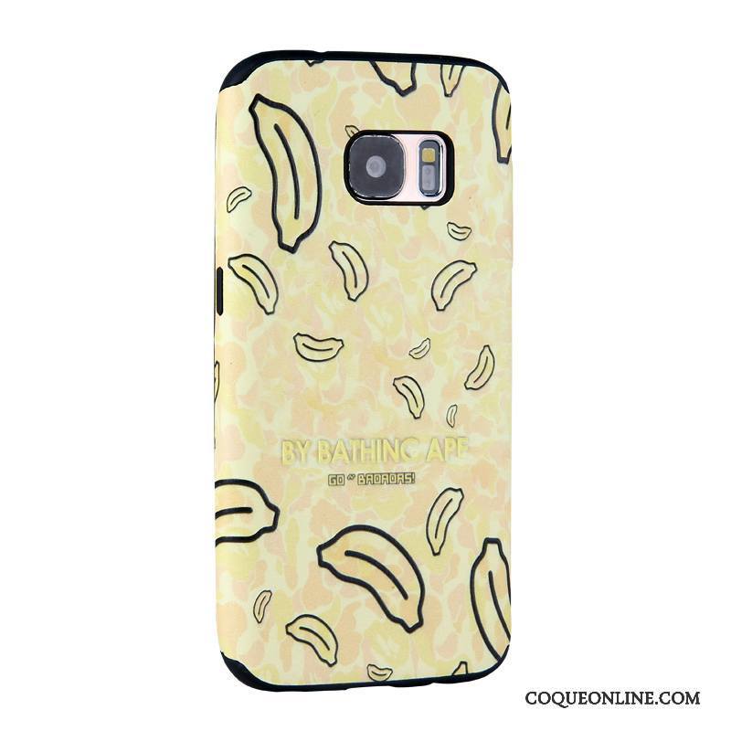 Samsung Galaxy S7 Dessin Animé Coque De Téléphone Peinture Étui Bleu Clair Fluide Doux Gaufrage