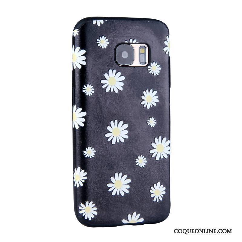 Samsung Galaxy S7 Dessin Animé Coque De Téléphone Peinture Étui Bleu Clair Fluide Doux Gaufrage