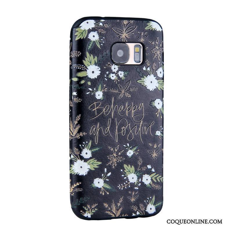 Samsung Galaxy S7 Dessin Animé Coque De Téléphone Peinture Étui Bleu Clair Fluide Doux Gaufrage