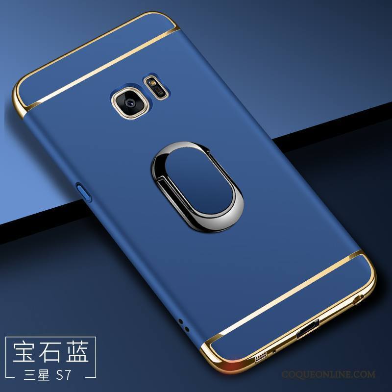 Samsung Galaxy S7 Délavé En Daim Coque Incassable Difficile Rouge De Téléphone Étoile