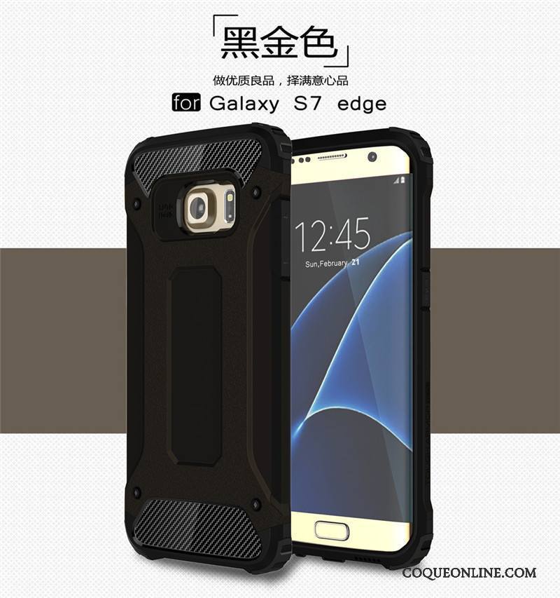 Samsung Galaxy S7 Edge Argent Étoile Jupe Double Coque De Téléphone Difficile Silicone Incassable