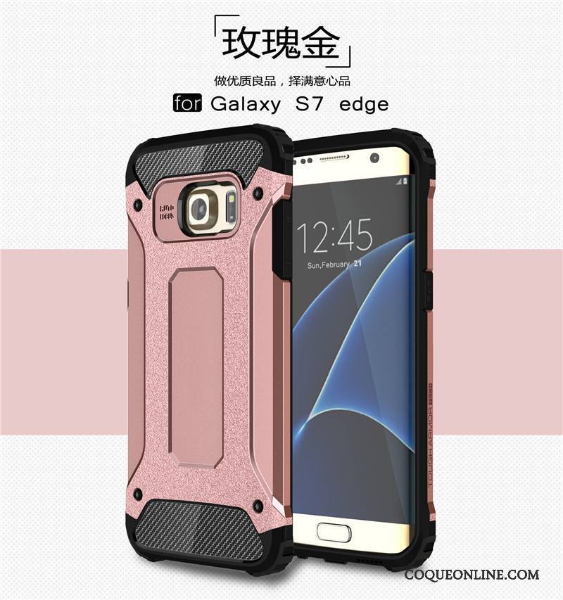 Samsung Galaxy S7 Edge Argent Étoile Jupe Double Coque De Téléphone Difficile Silicone Incassable