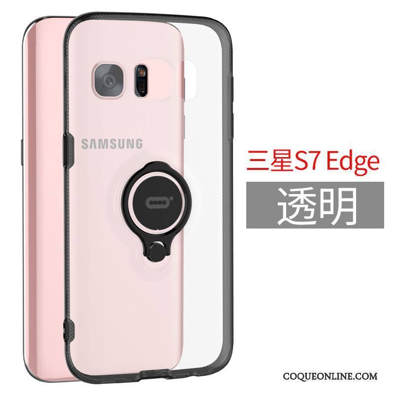 Samsung Galaxy S7 Edge Blanc Anneau Tout Compris Difficile Téléphone Portable Coque Support