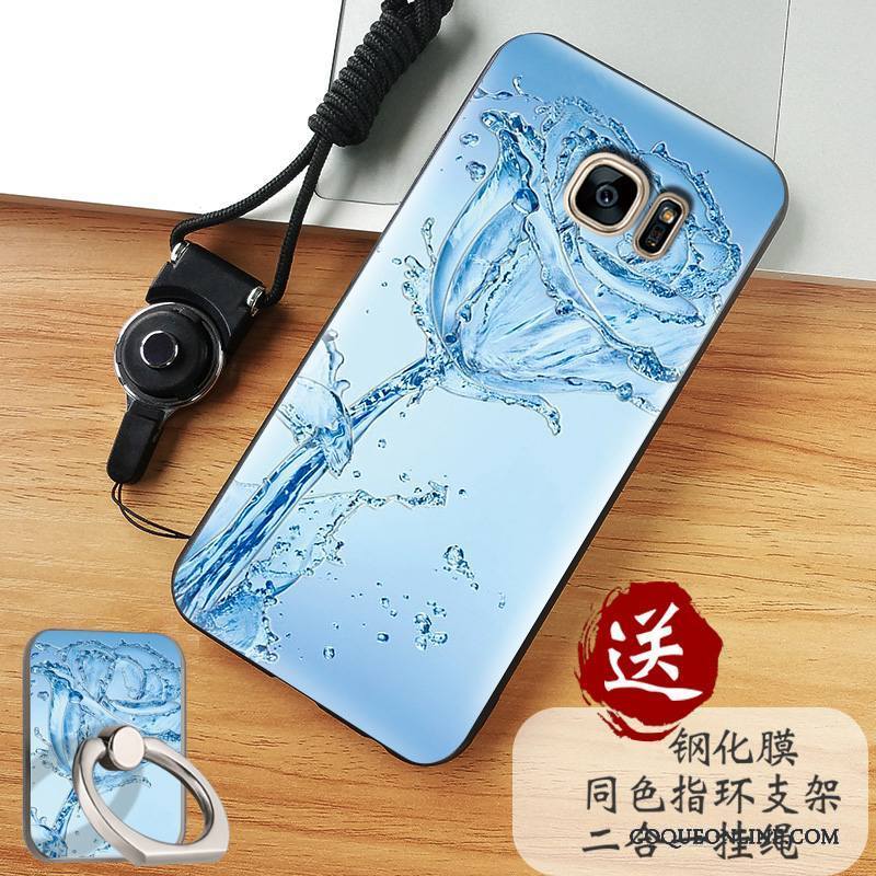 Samsung Galaxy S7 Edge Bleu Incassable Tendance Coque De Téléphone Protection Étoile Silicone