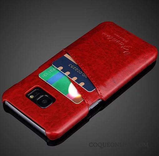 Samsung Galaxy S7 Edge Coque Carte Noir Luxe Étui Étui En Cuir Étoile