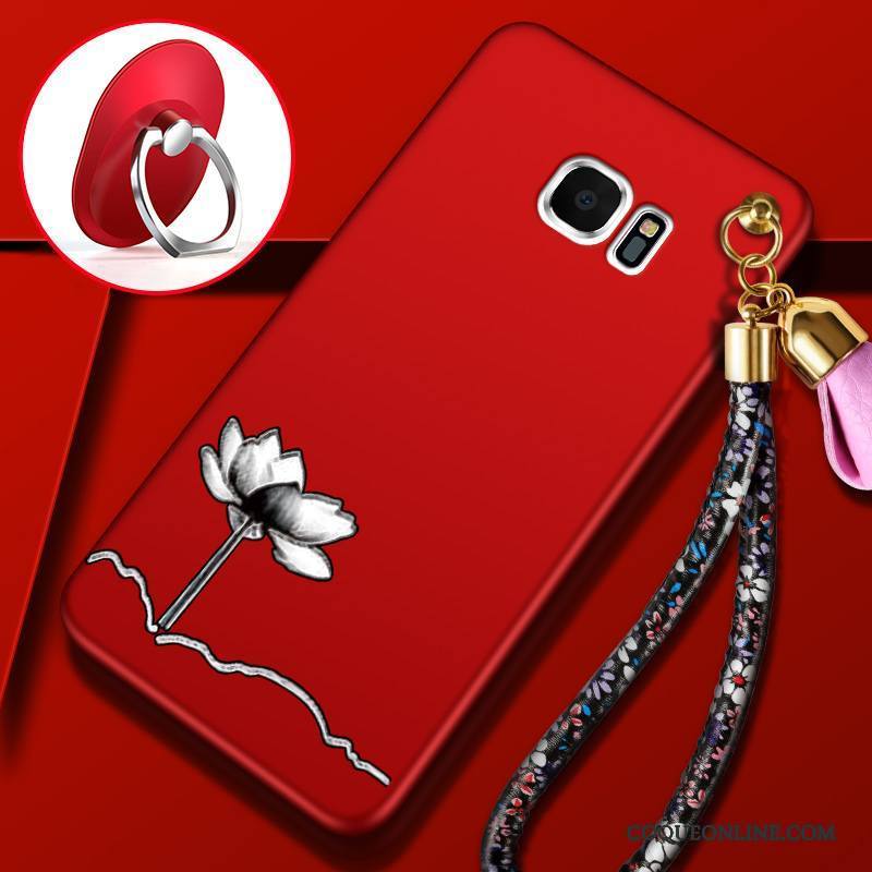 Samsung Galaxy S7 Edge Coque De Téléphone Rouge Étui Étoile Fluide Doux Silicone Incassable