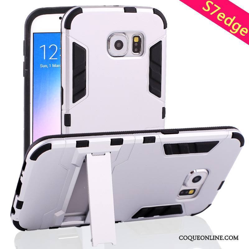 Samsung Galaxy S7 Edge Coque Protection Gris Étui Incassable Tout Compris Étoile Silicone