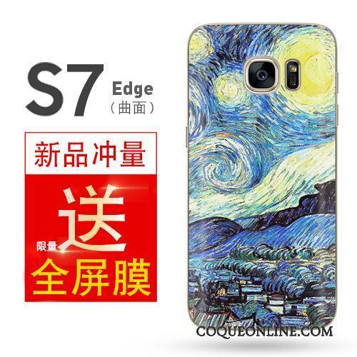 Samsung Galaxy S7 Edge Coque Protection Étui Gaufrage Multicolore Étoile Personnalité Créatif