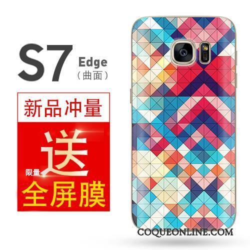 Samsung Galaxy S7 Edge Coque Protection Étui Gaufrage Multicolore Étoile Personnalité Créatif