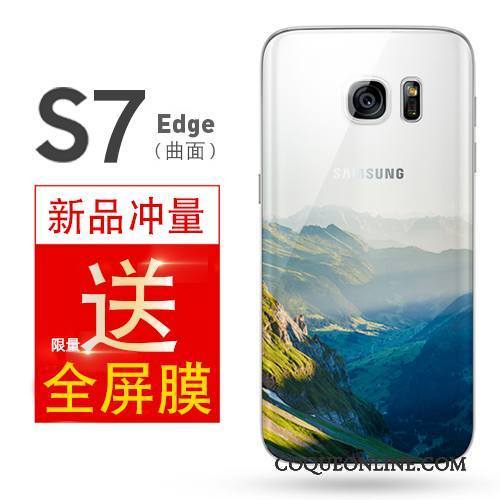 Samsung Galaxy S7 Edge Coque Simple Silicone Tout Compris Fluide Doux Étoile Incassable Jaune