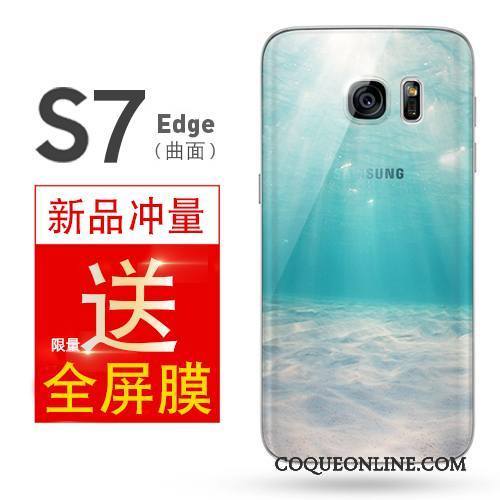 Samsung Galaxy S7 Edge Coque Simple Silicone Tout Compris Fluide Doux Étoile Incassable Jaune