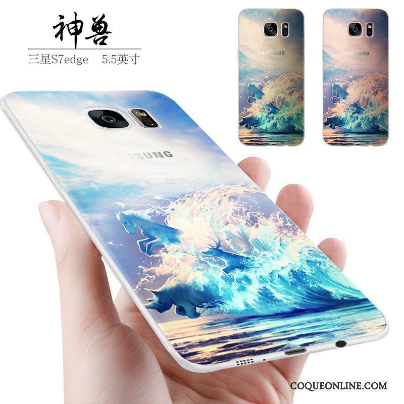 Samsung Galaxy S7 Edge Coque Étoile Personnalité Petit Tendance Créatif Silicone Incassable