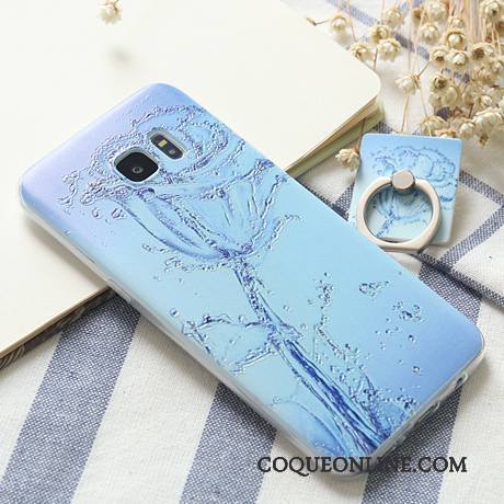 Samsung Galaxy S7 Edge Fluide Doux Coque De Téléphone Silicone Anneau Légère Support Protection