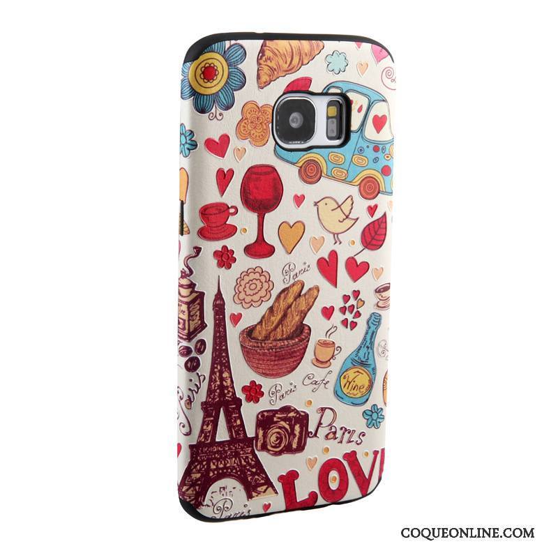 Samsung Galaxy S7 Edge Gaufrage Dessin Animé Étoile Tendance Multicolore Peinture Coque De Téléphone